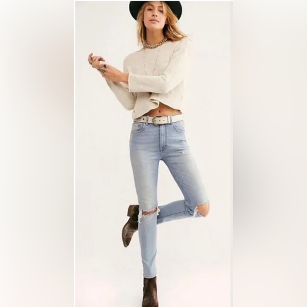 NWT Boyish Zachary Hi-Rise Size 28 Comfort Stretch Distressed Skinnys